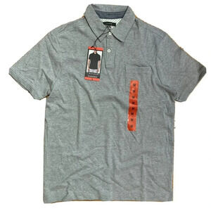 NEW TAHARI Men's Pima Cotton Short Sleeves Polo Shirt - Gray LARGE